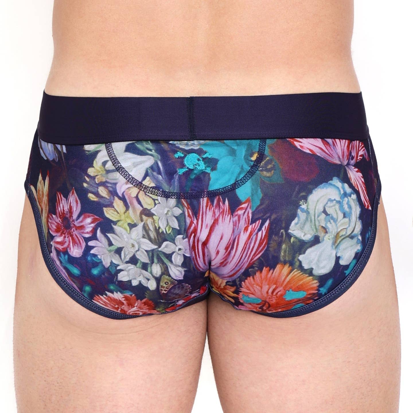 Skull & Bones Hand Painted Floral Brief