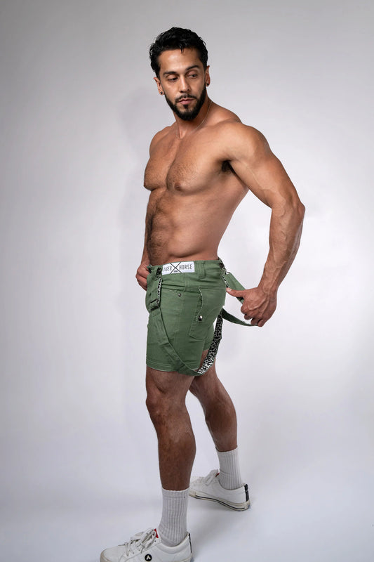 Tiger Horse Romey Bengal Light Army Denim Short