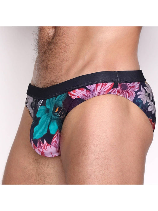Skull & Bones Floral Bouquet Swim Brief
