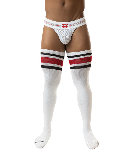Nasty Pig Hook'd Up Thigh High Socks - OSFA White