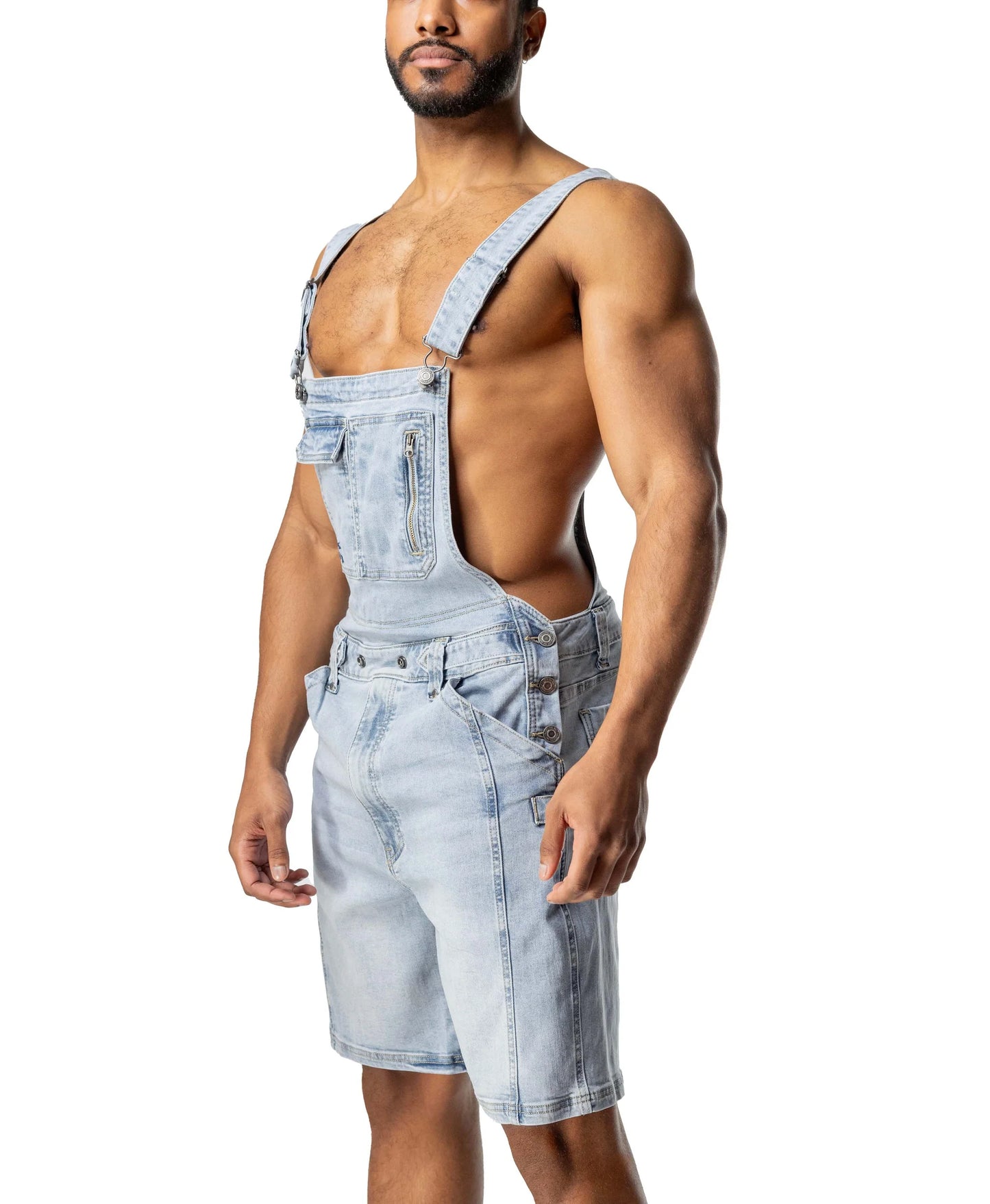 Nasty Pig Overall Short Pale Blue