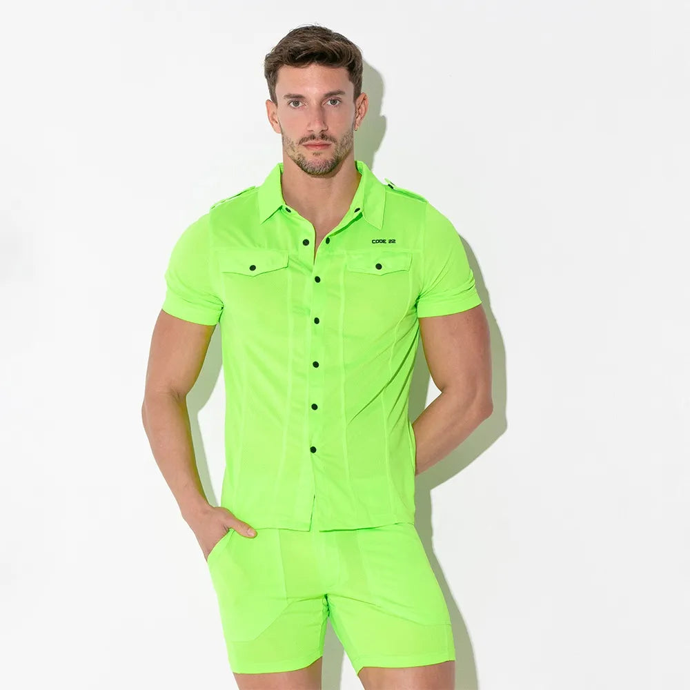 Code22 Vivid Button Up Tee