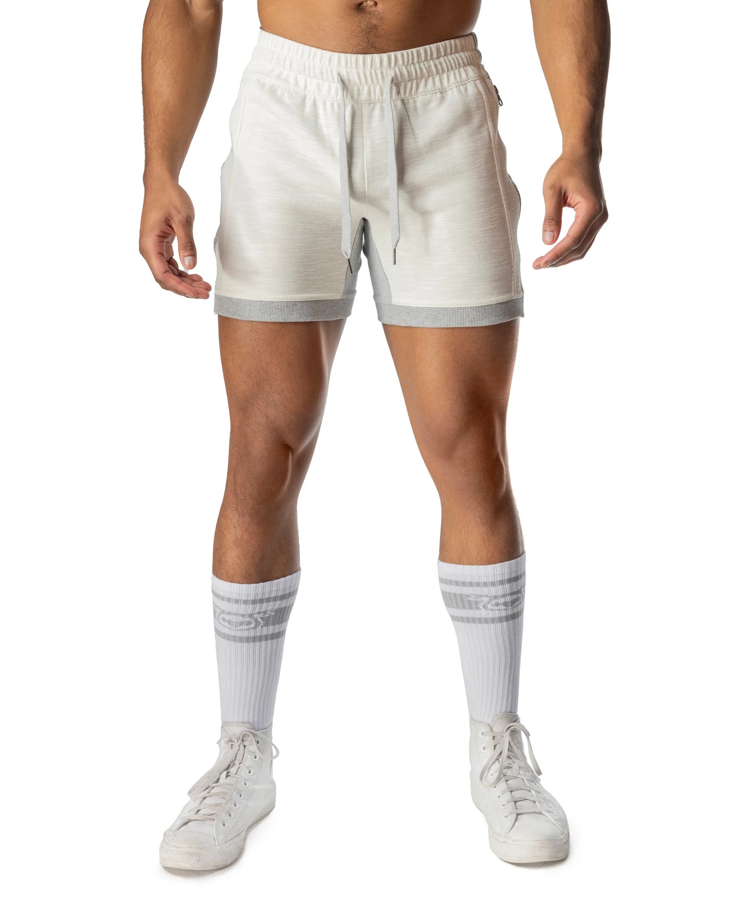 Nasty Pig Dual Rugby Short Heather Grey