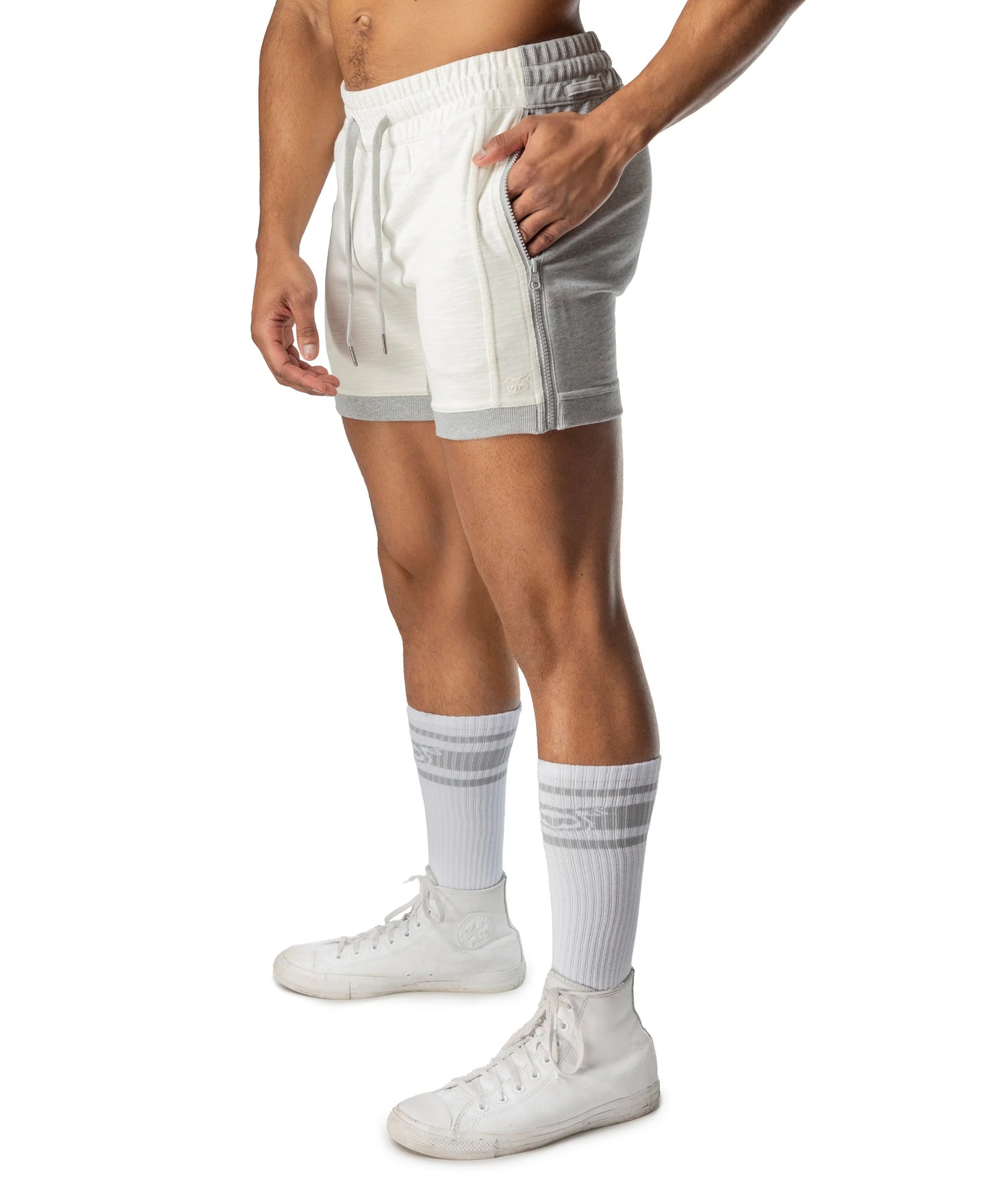 Nasty Pig Dual Rugby Short Heather Grey