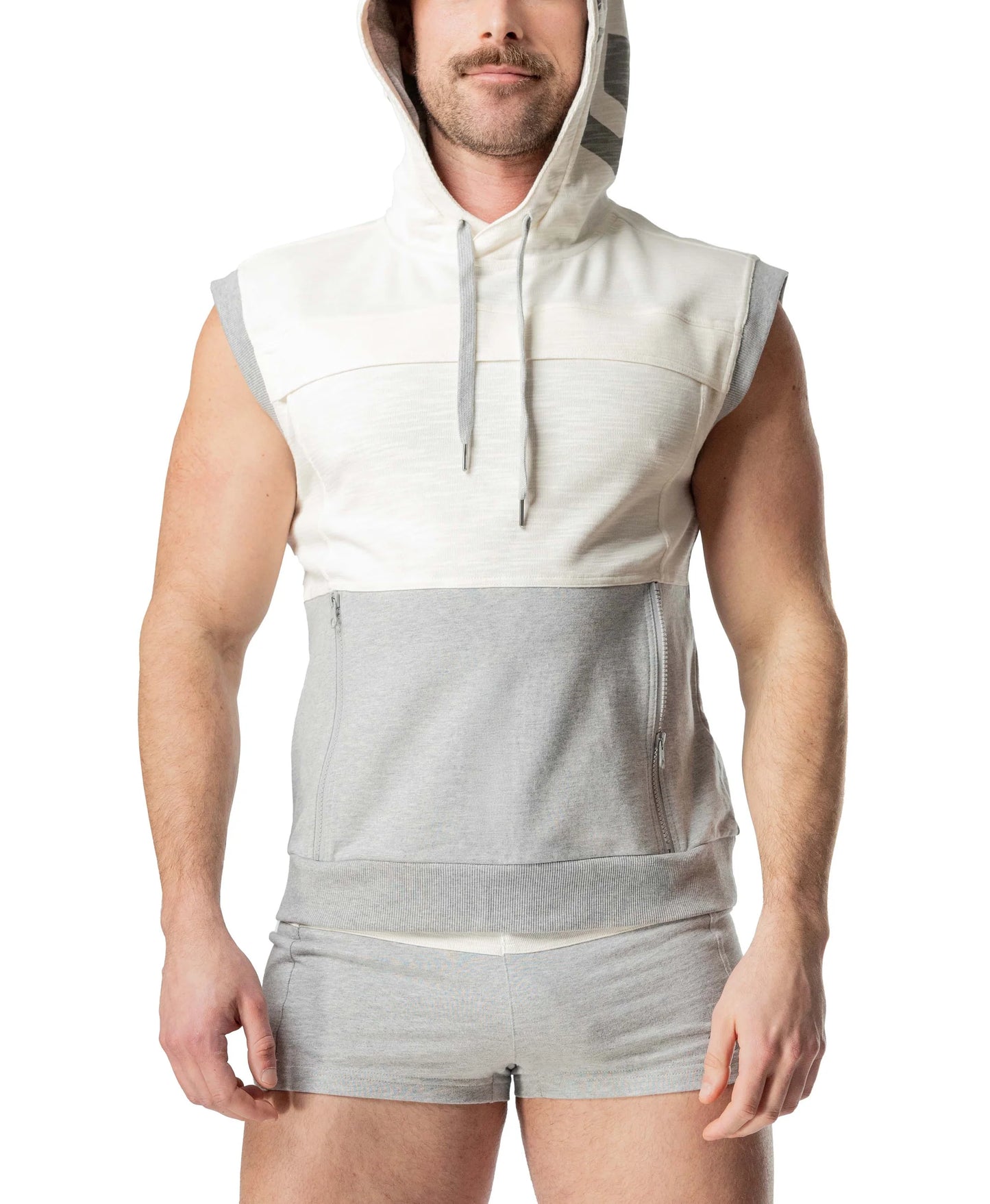 Nasty Pig Dual Sleeveless Hoodie Heather Grey