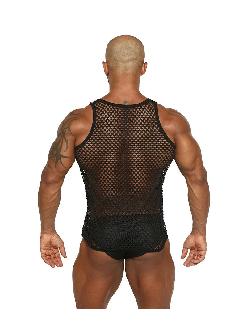 Black Unicorn Fishnet Muscle Tanks