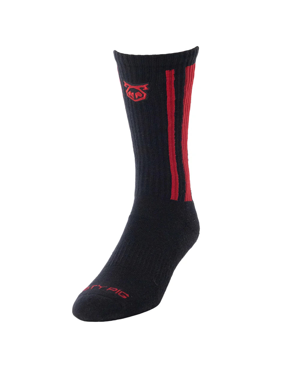 Nasty Pig Ignite Calf Sock - Vlack/Red OSFA