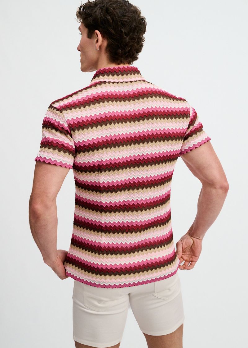 St33le Open Knit Chevron SS Shirt