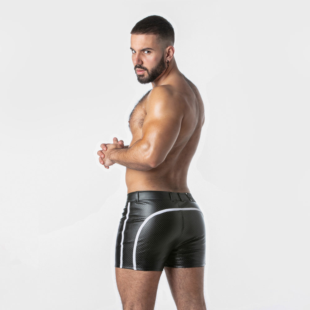 Locker Gear Punch Hole Leatherette Shorts