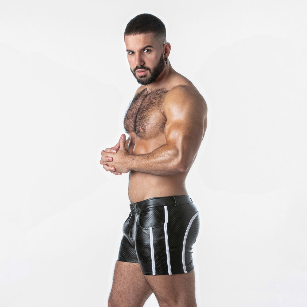 Locker Gear Punch Hole Leatherette Shorts