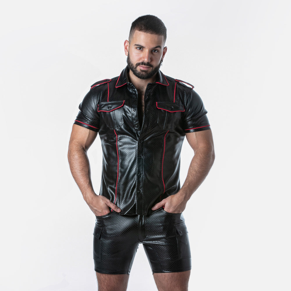 Locker Gear Punch Hole Leatherette Shirt