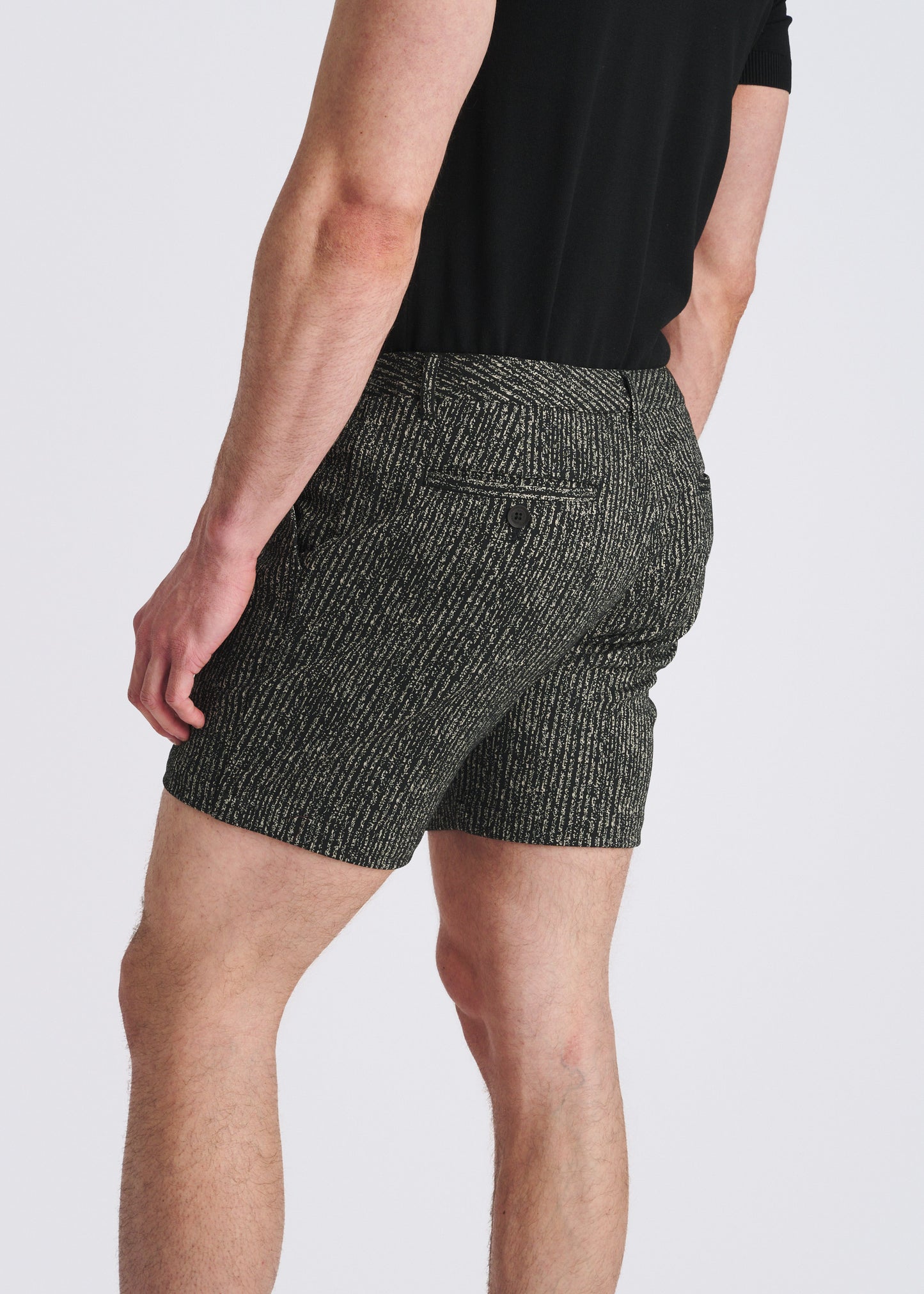 Postmarc Black Herringbone Jacquard 6" Short