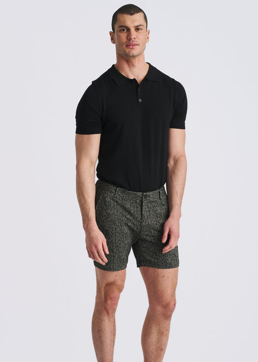 Postmarc Black Herringbone Jacquard 6" Short