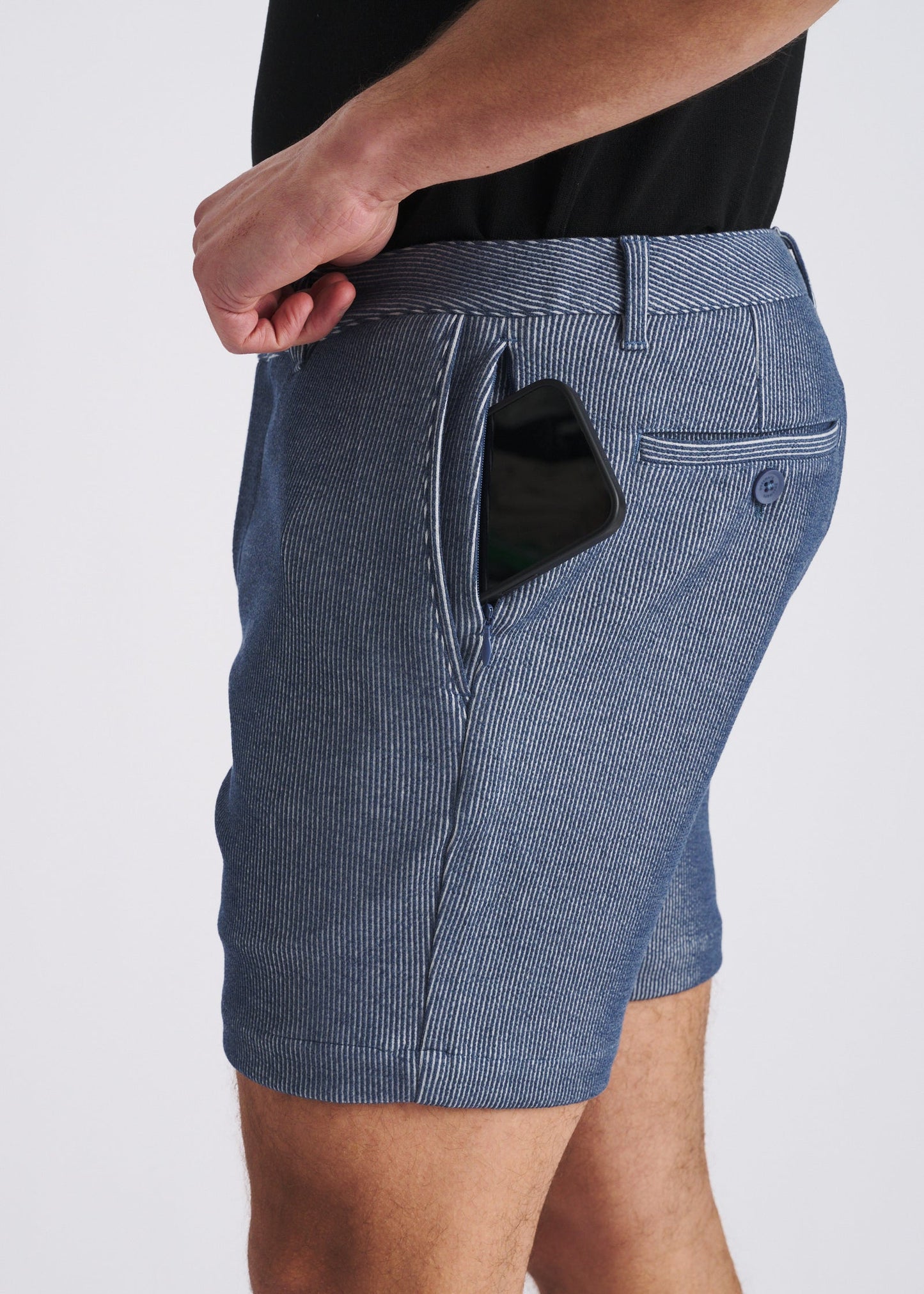 Postmarc Sky Pinstripe 6" Inseam Knit Chino