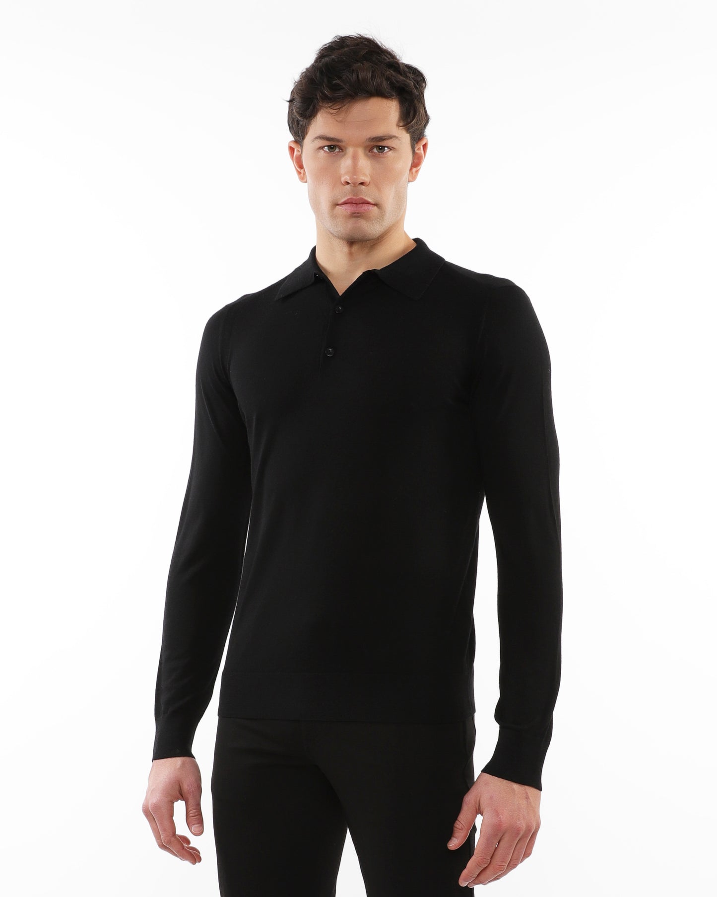 PostMarc Black 3 Button Lightweight Knit Sweater