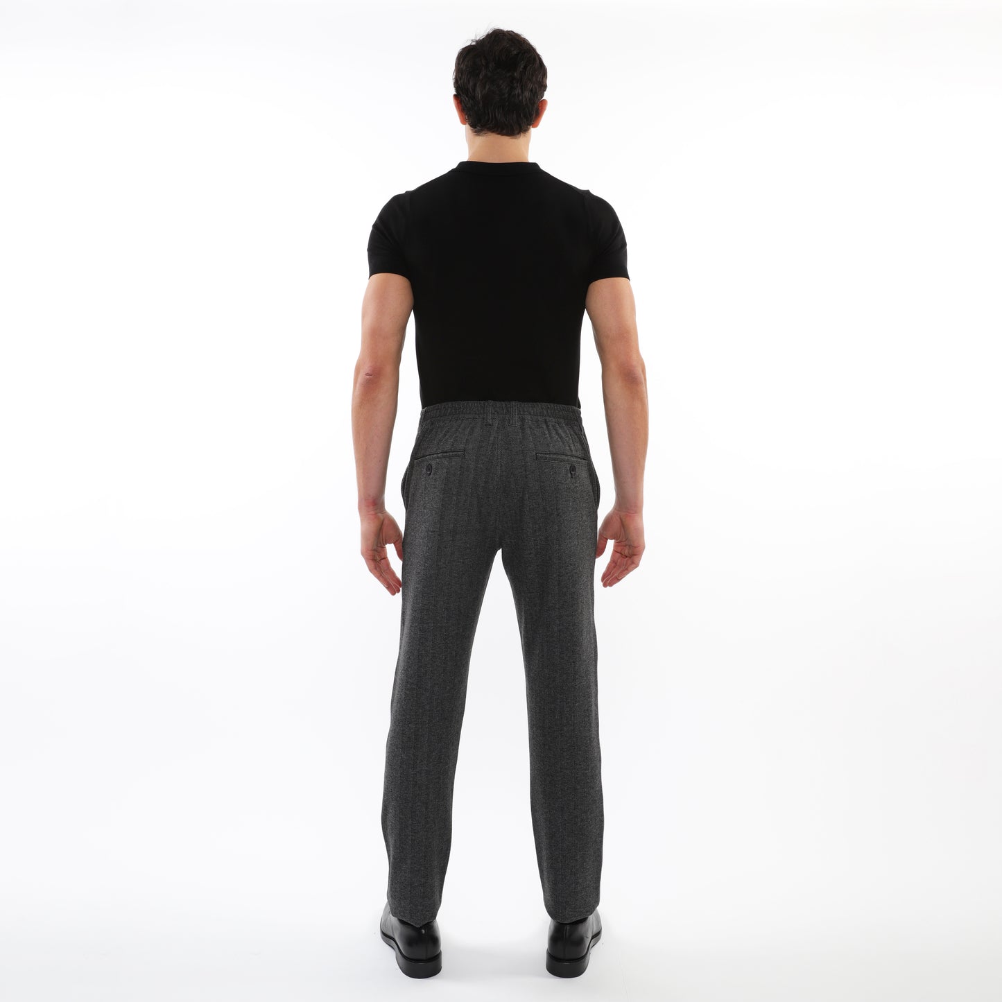 PostMarc Charcoal Herringbone Stretch Knit Pant