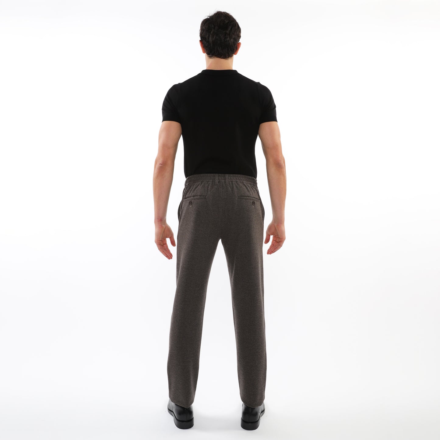 PostMarc Espresso Micro-Check Stretch Knit Pant