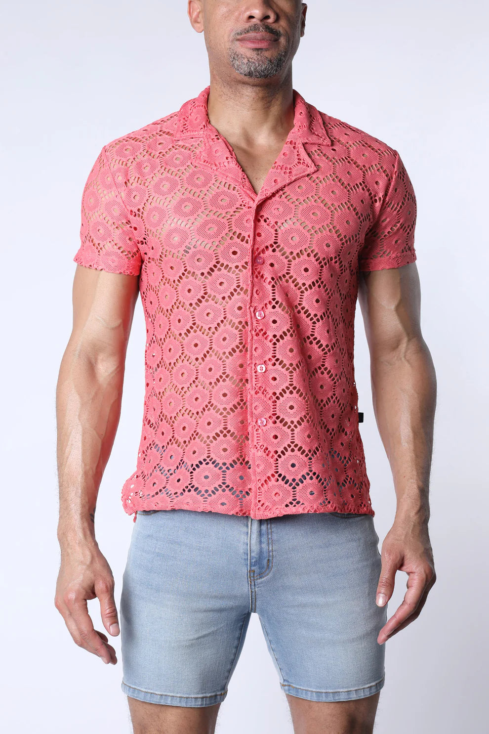Timoteo Palermo Button Down Mesh Shirt
