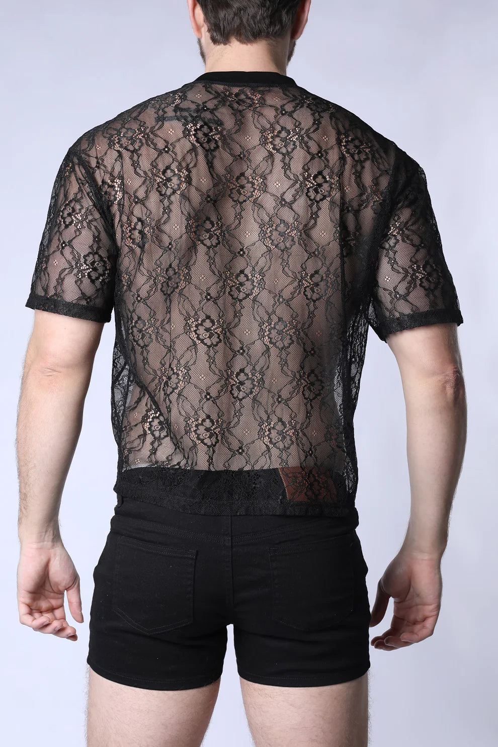 Timoteo Positano Lace Cropped Tee