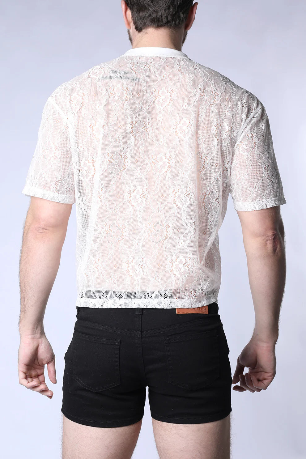 Timoteo Positano Lace Cropped Tee