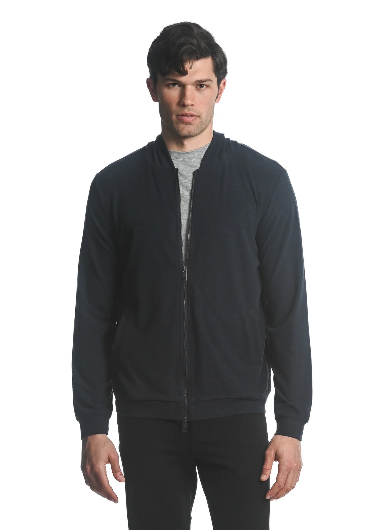 POSTMARC Stretch Knit Zip-Up Hoodie