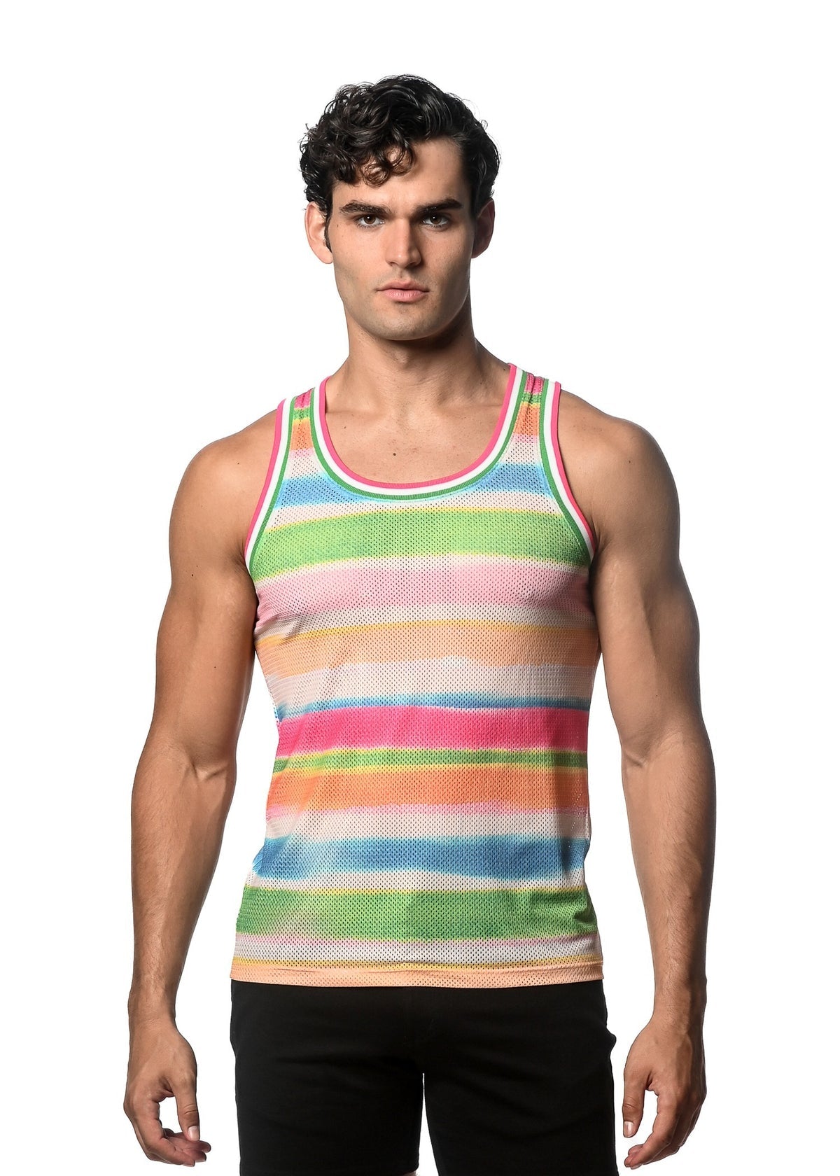 St33le Green/Candy Striped Printed Tank