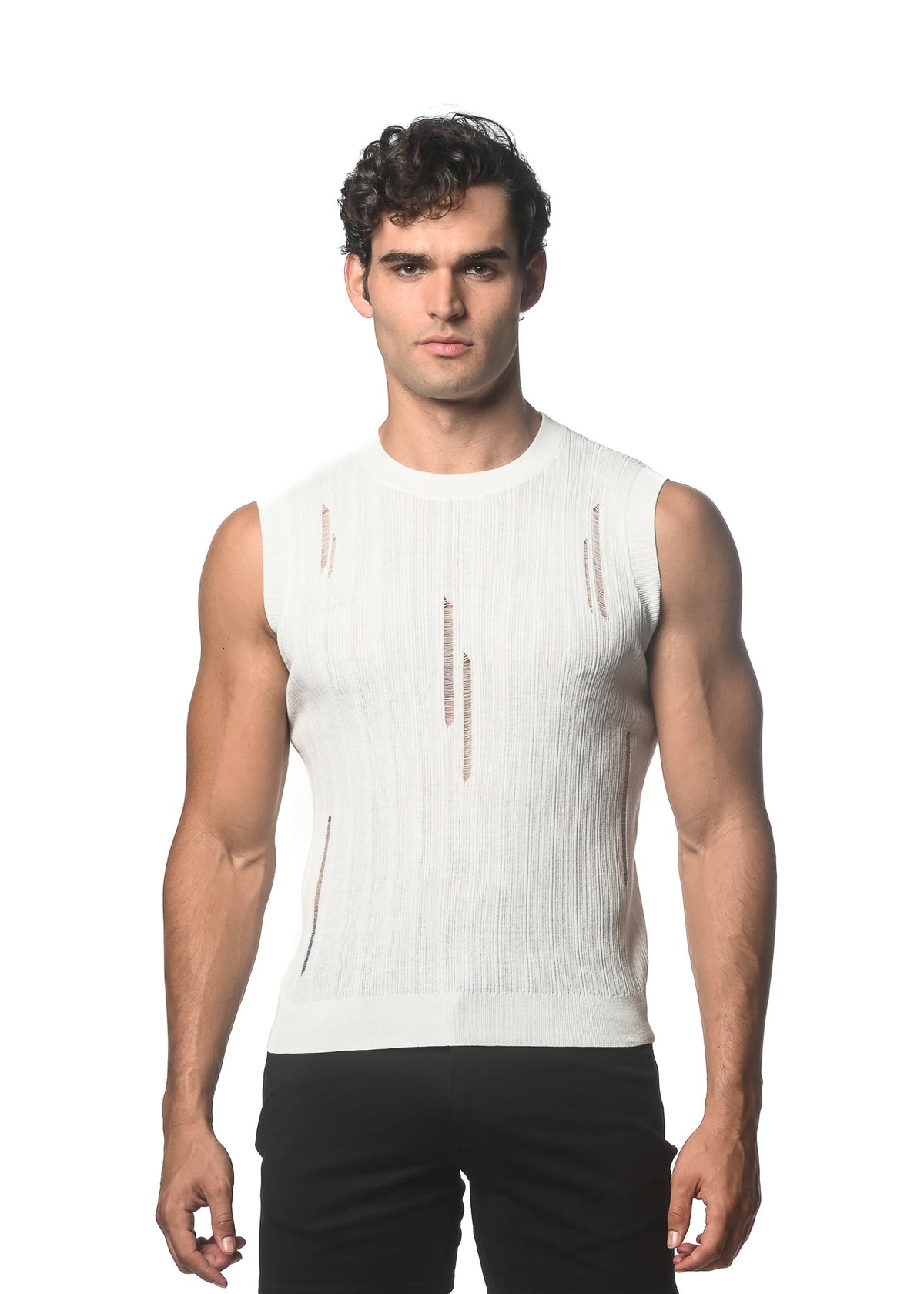 St33le Distressed Knitted Tanks