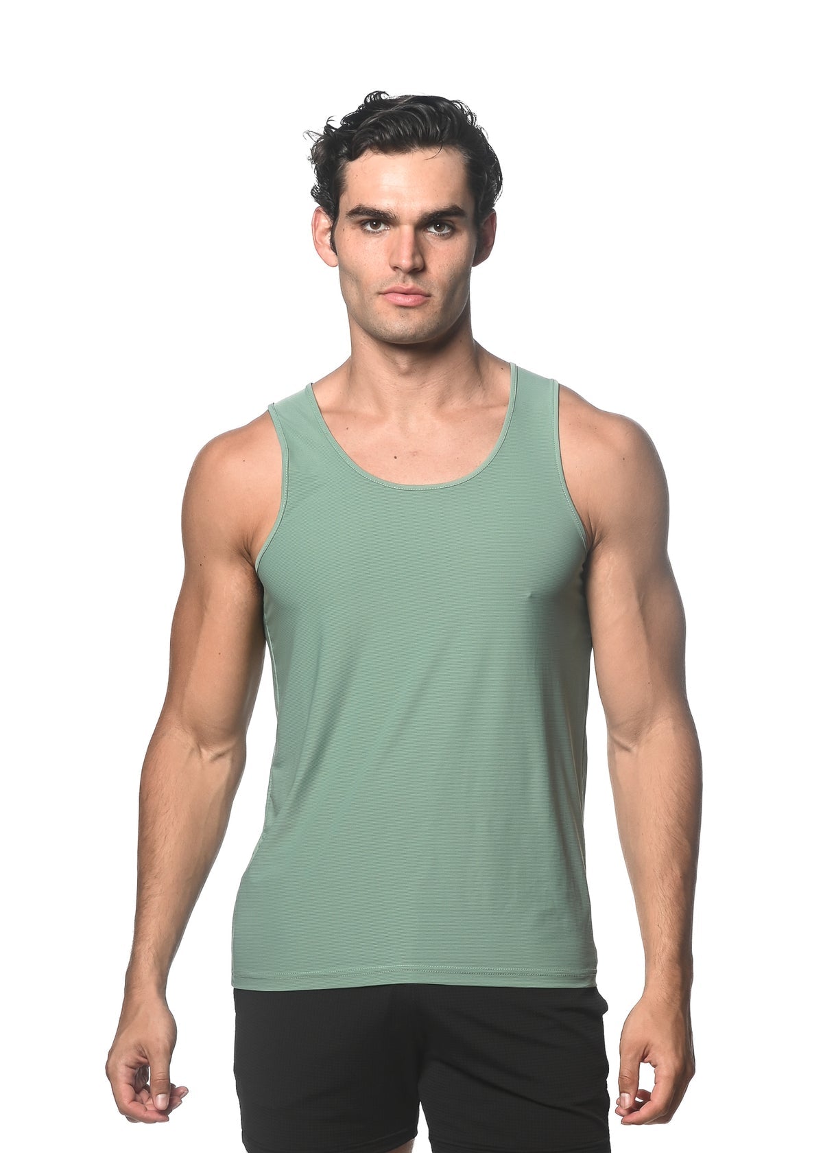 St33le Sage Textured Mesh Performance Tank