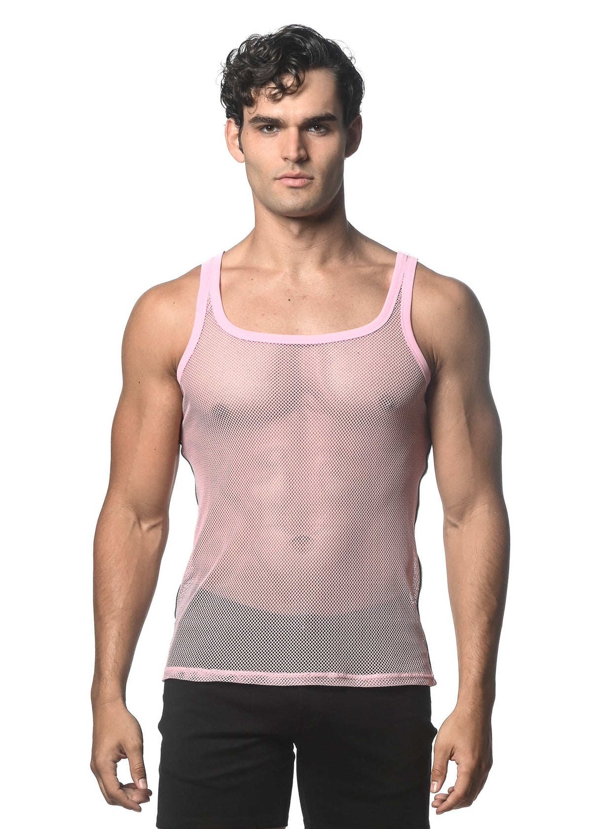 St33le Stretch Mesh Side Tape Tanks