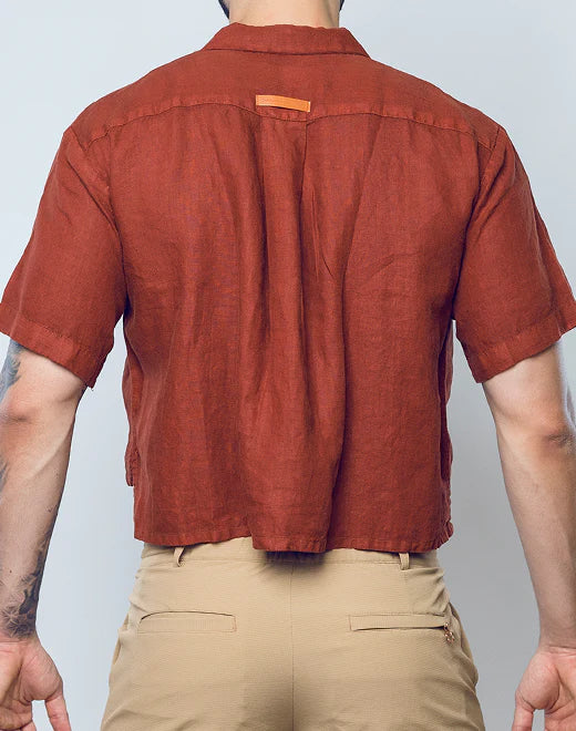 2eros Cropped Linen Shirt
