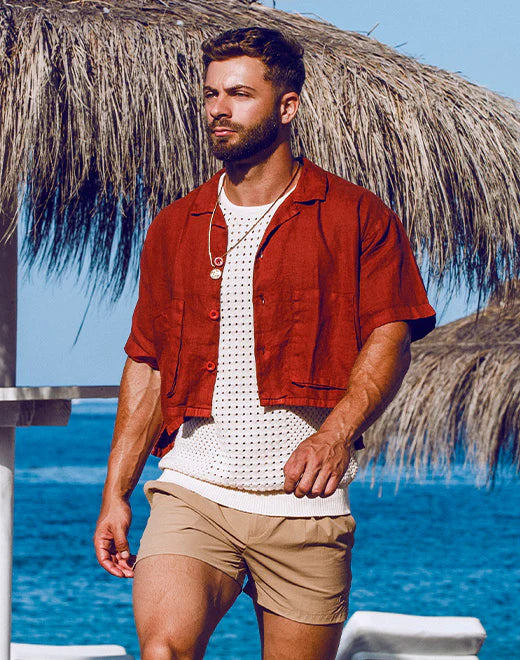 2eros Cropped Linen Shirt