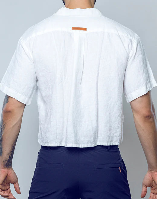 2eros Cropped Linen Shirt