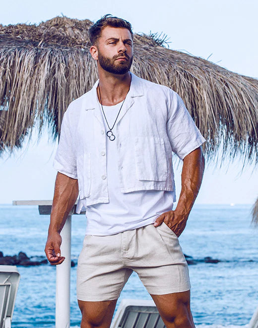 2eros Cropped Linen Shirt