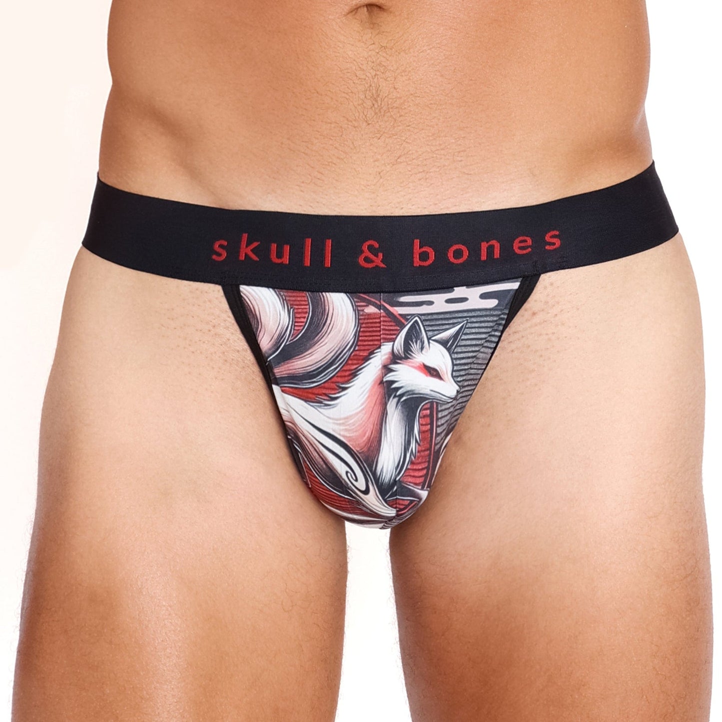 Skull & Bones Hand Drawn Kitsune Thong