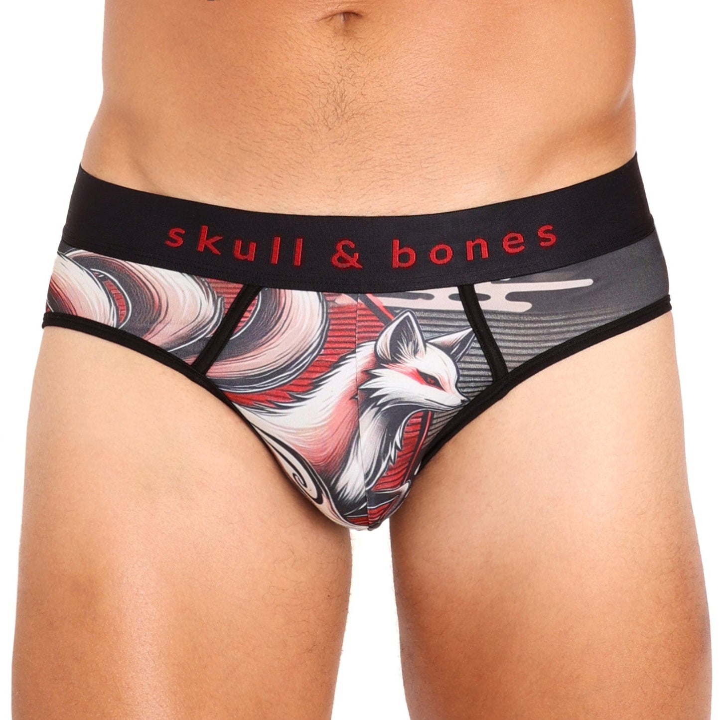 Skull & Bones Hand Drawn Kitsune Brief