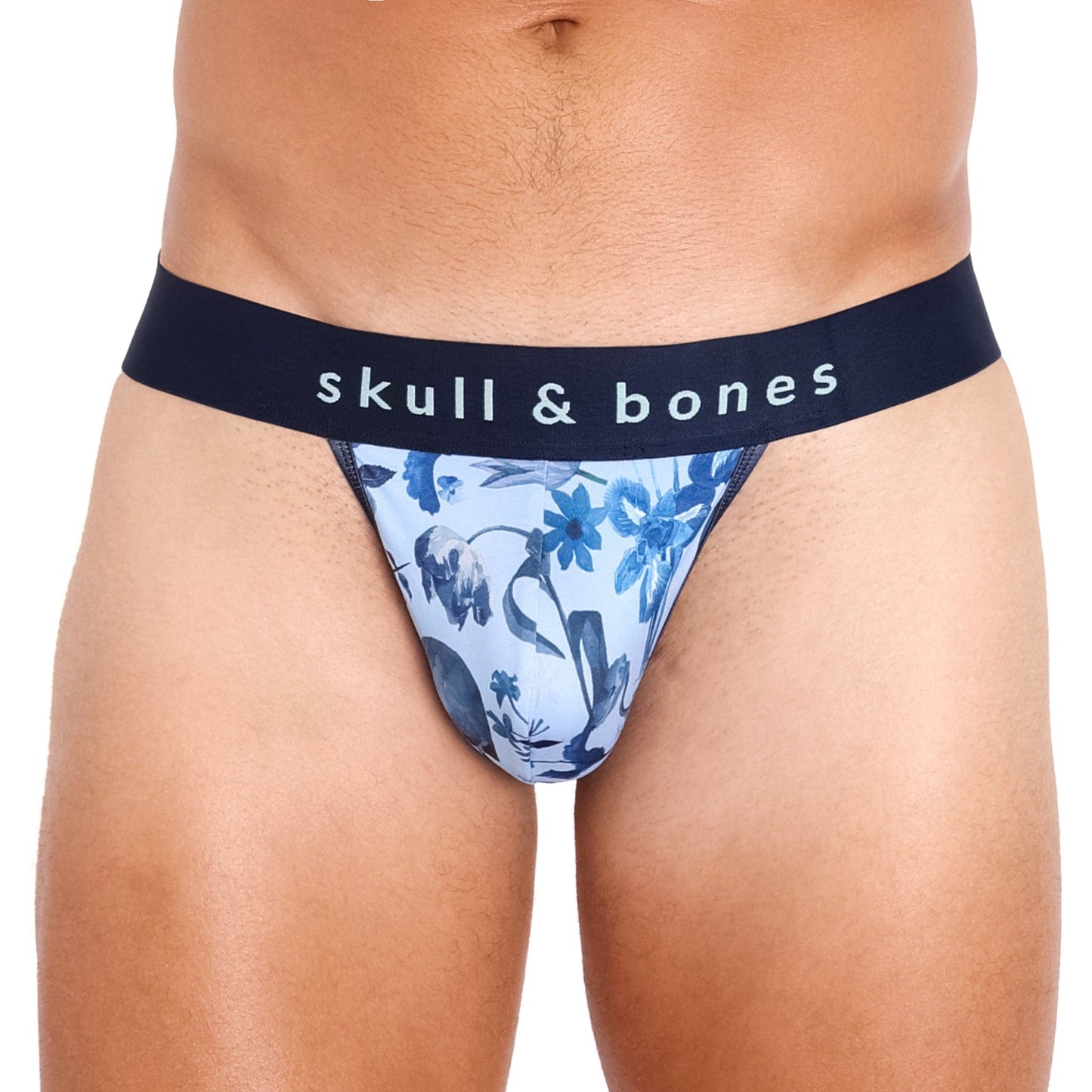 Skull & Bones Dutch Floral Sky Blue Thong