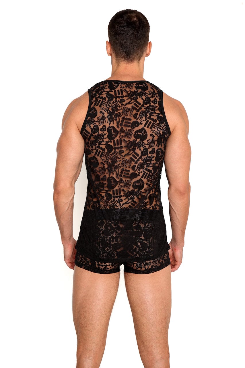 Skull & Bones Love Bites Black Burnout Tank