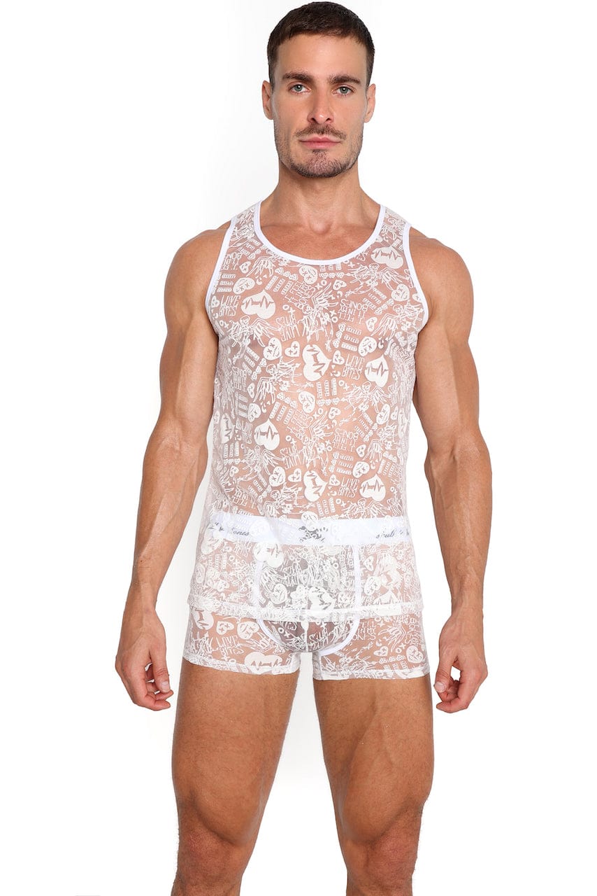 Skull & Bones Love Bites White Tank