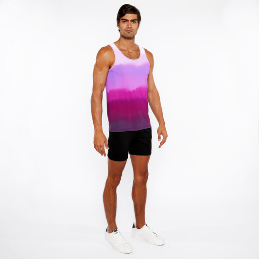 St33le Fuchsia Gradient Mesh Tank Top