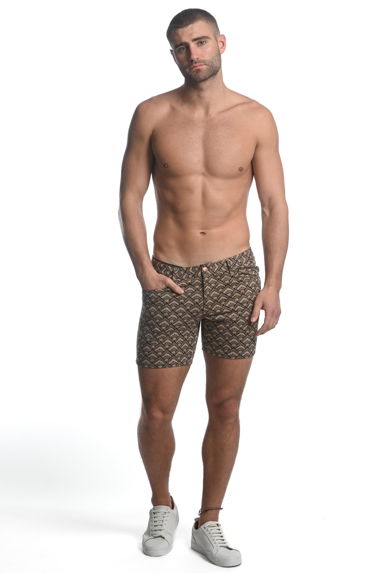 St33le Bronze Jacquard Knit Jean Short