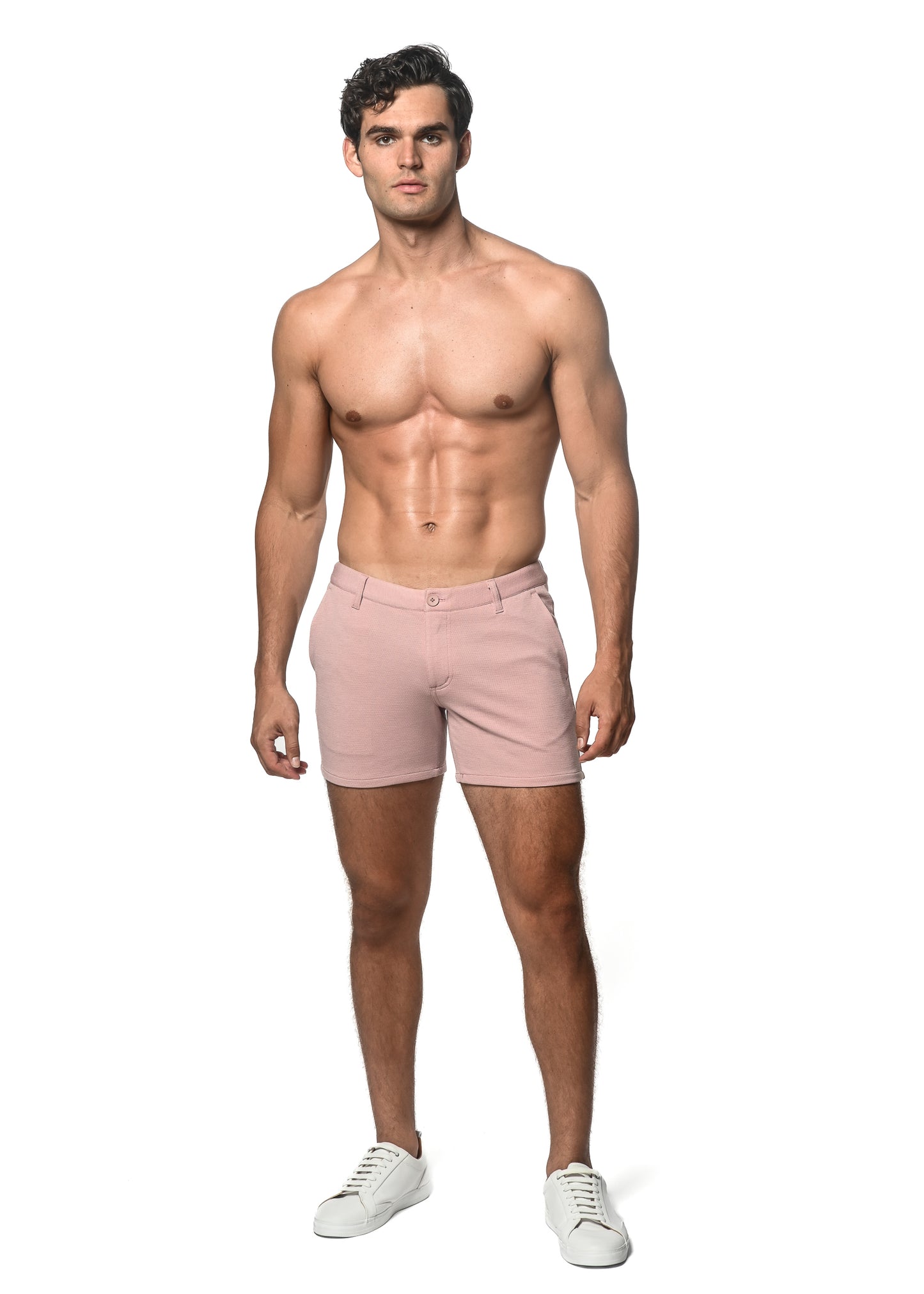 St33le Mauve Textured Chino 5" Short