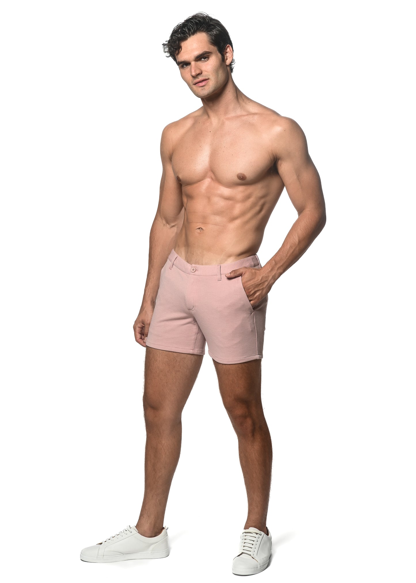 St33le Mauve Textured Chino 5" Short