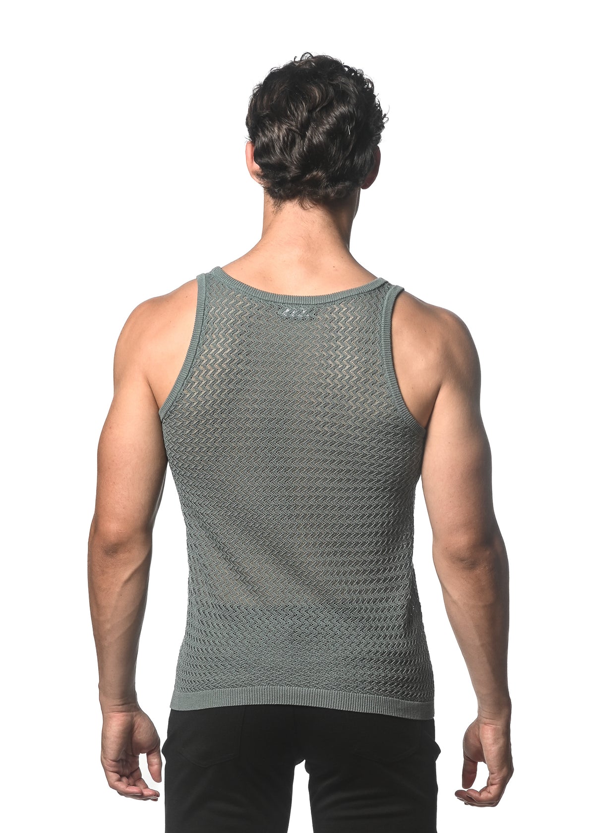 St33le Chevron Open Mesh Knit Tanks
