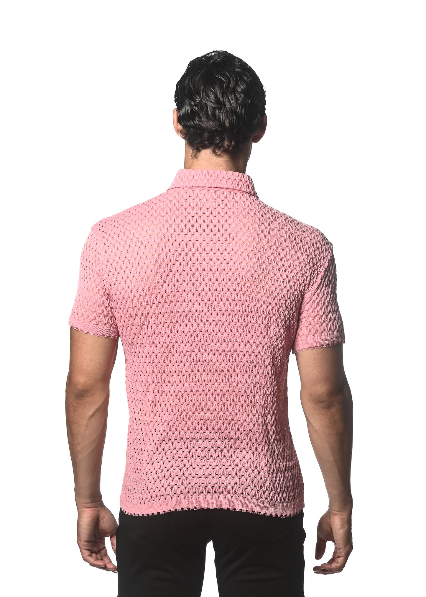 St33le Bubble Gum Wave Gossamer Knit SS Shirt