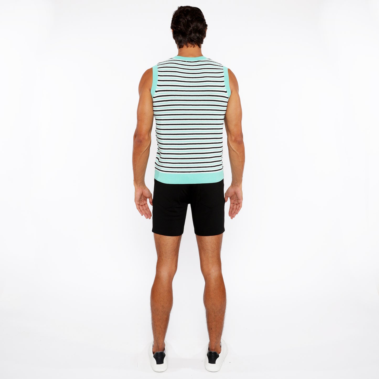 St33le Bud/Midnight Stripe Open Knit Vest