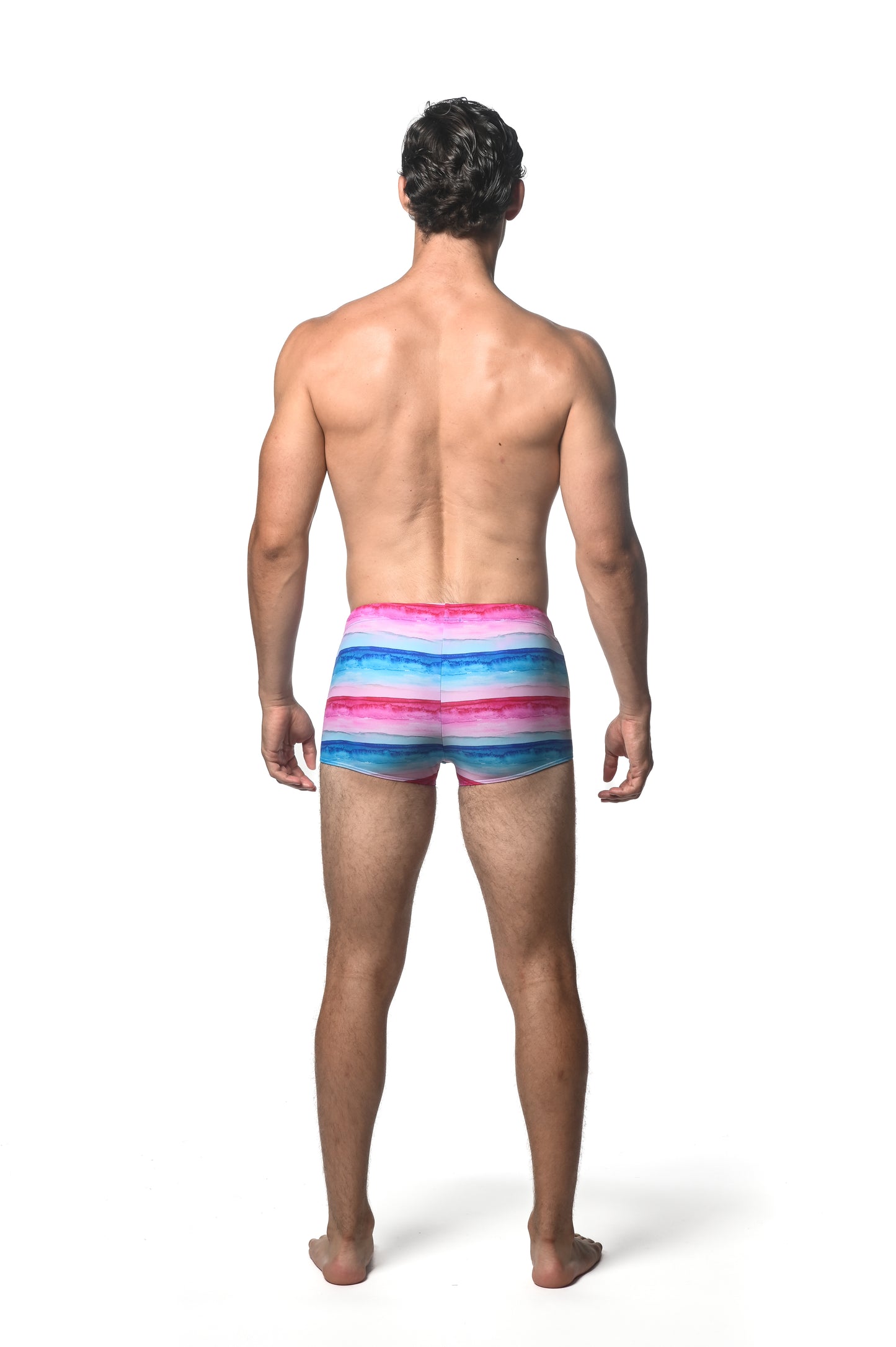 St33le Fuchsia Cobalt Printed Swim Trunks