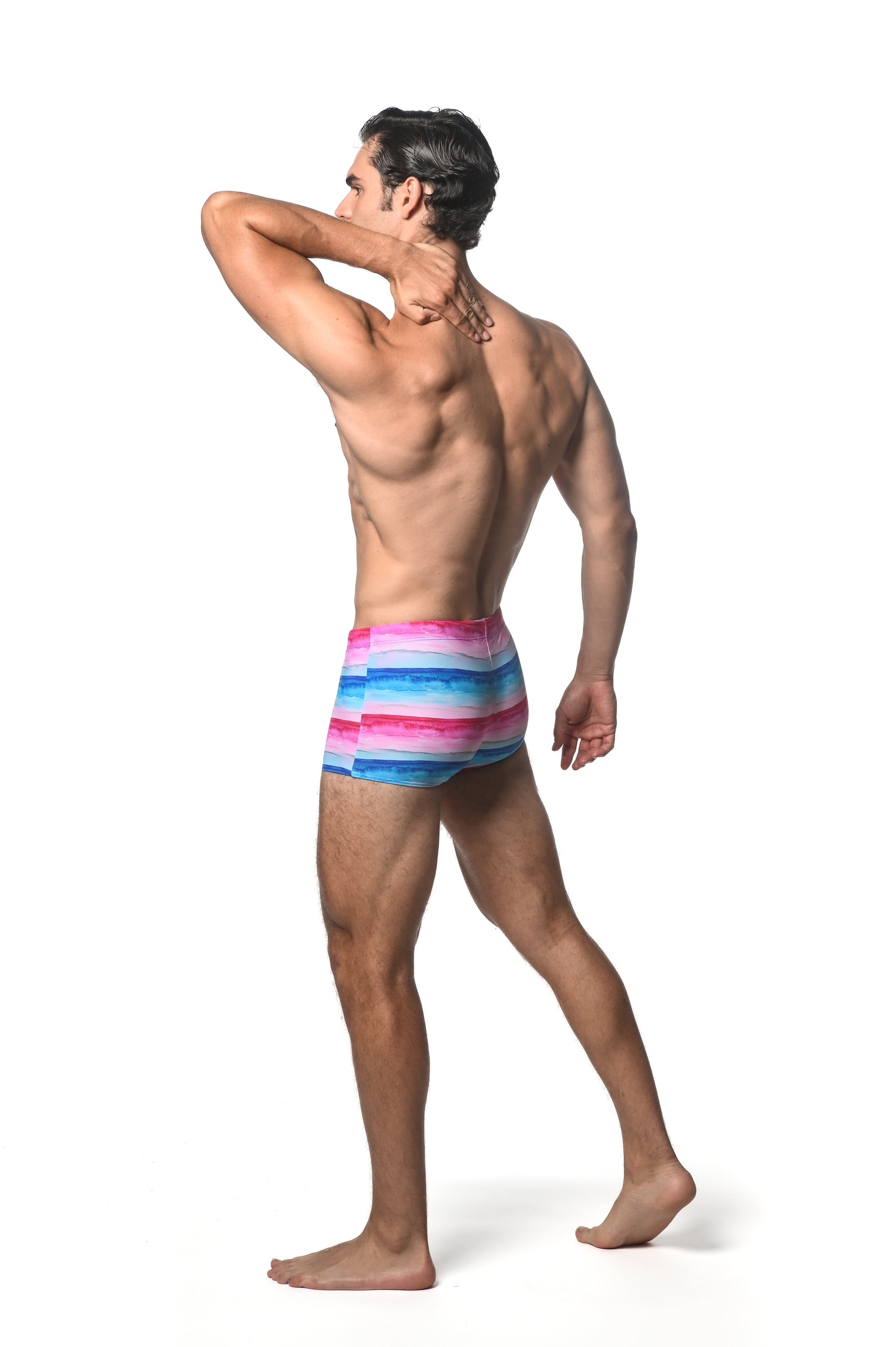 St33le Fuchsia Cobalt Printed Swim Trunks