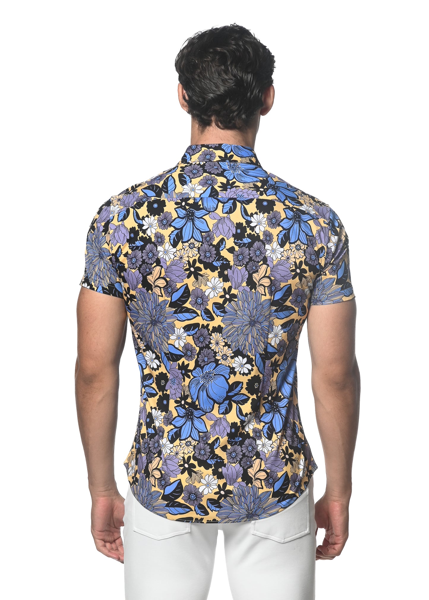 St33le Purple/Ochre Button Up Shirts