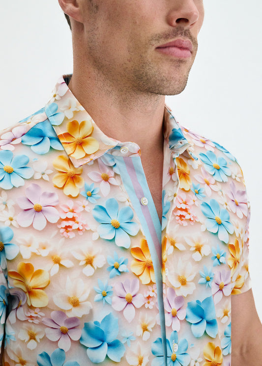 St33le Sky/Lilac 3D Printed Knit Shirt