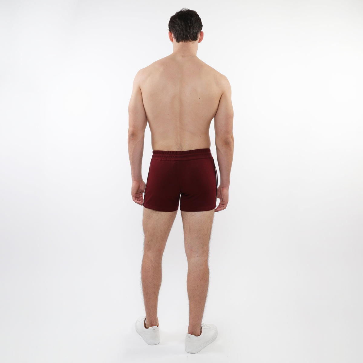 St33le Maroon 3.5" Retro Stretch Knit Gym Shorts